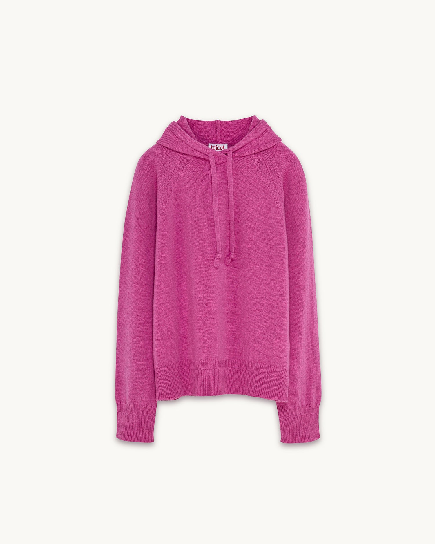 Pull à capuche en laine et cachemire Rose Femme