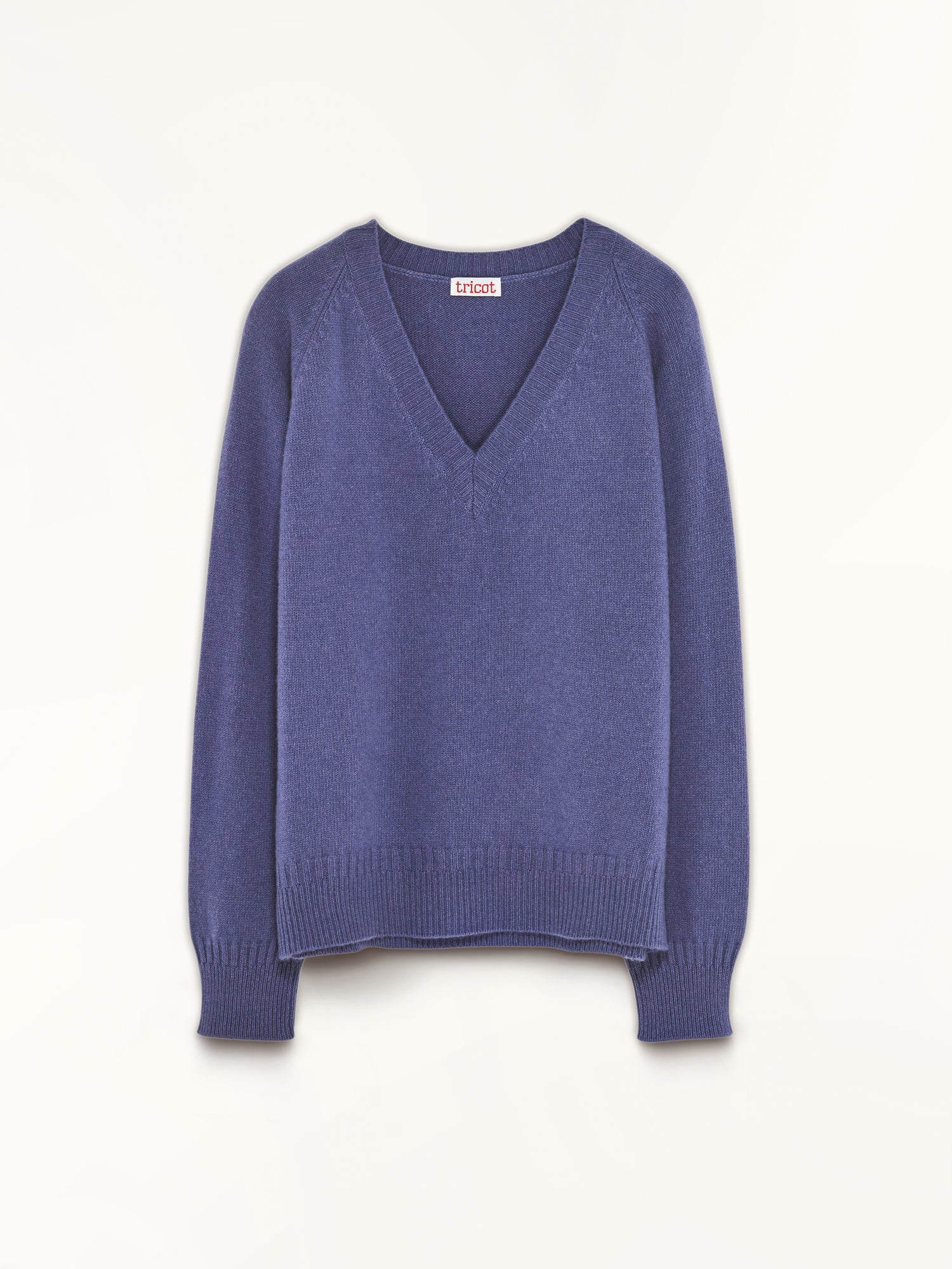 Men's purple cashmere V-neck