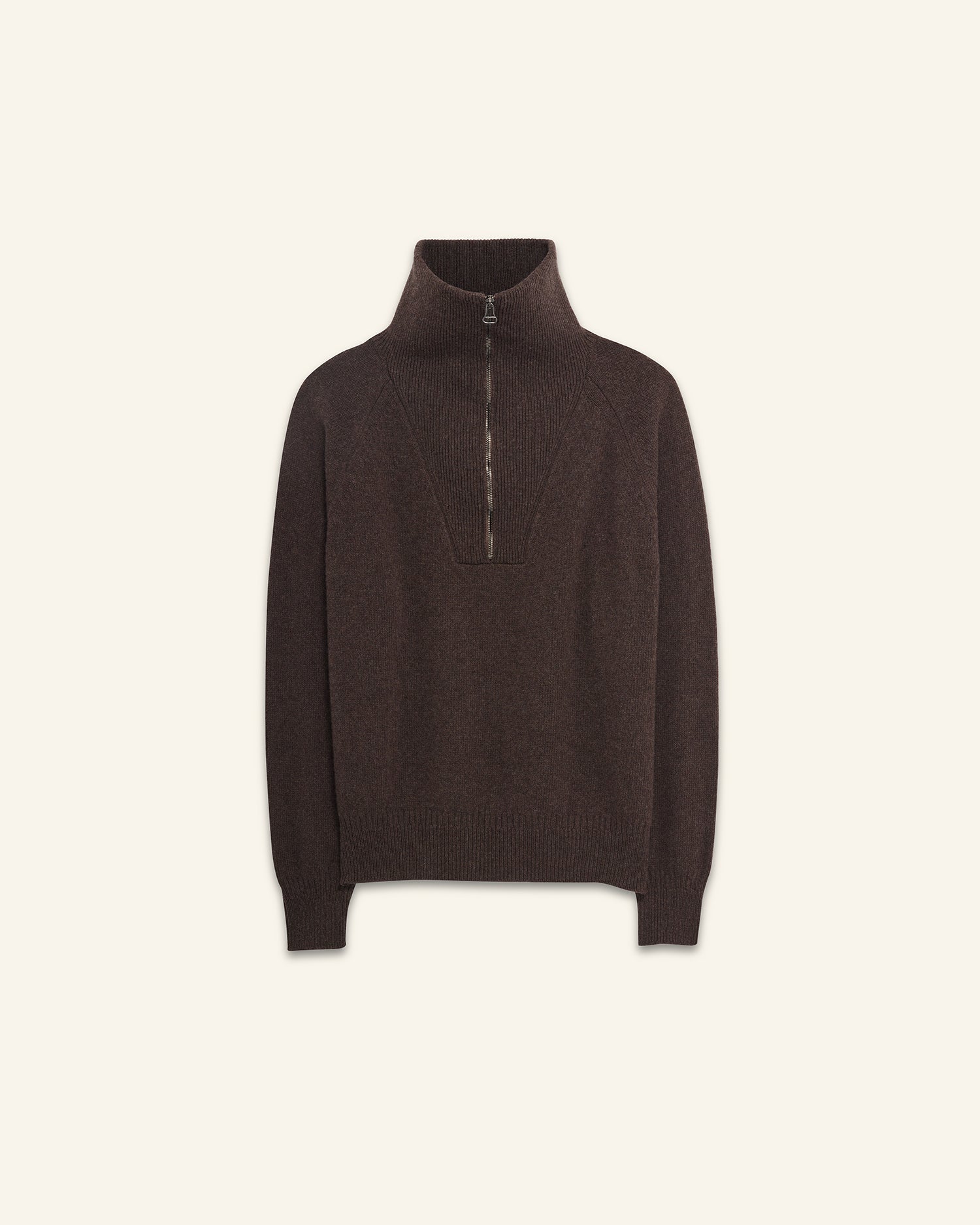 Men's dark navy cashmere zip collar