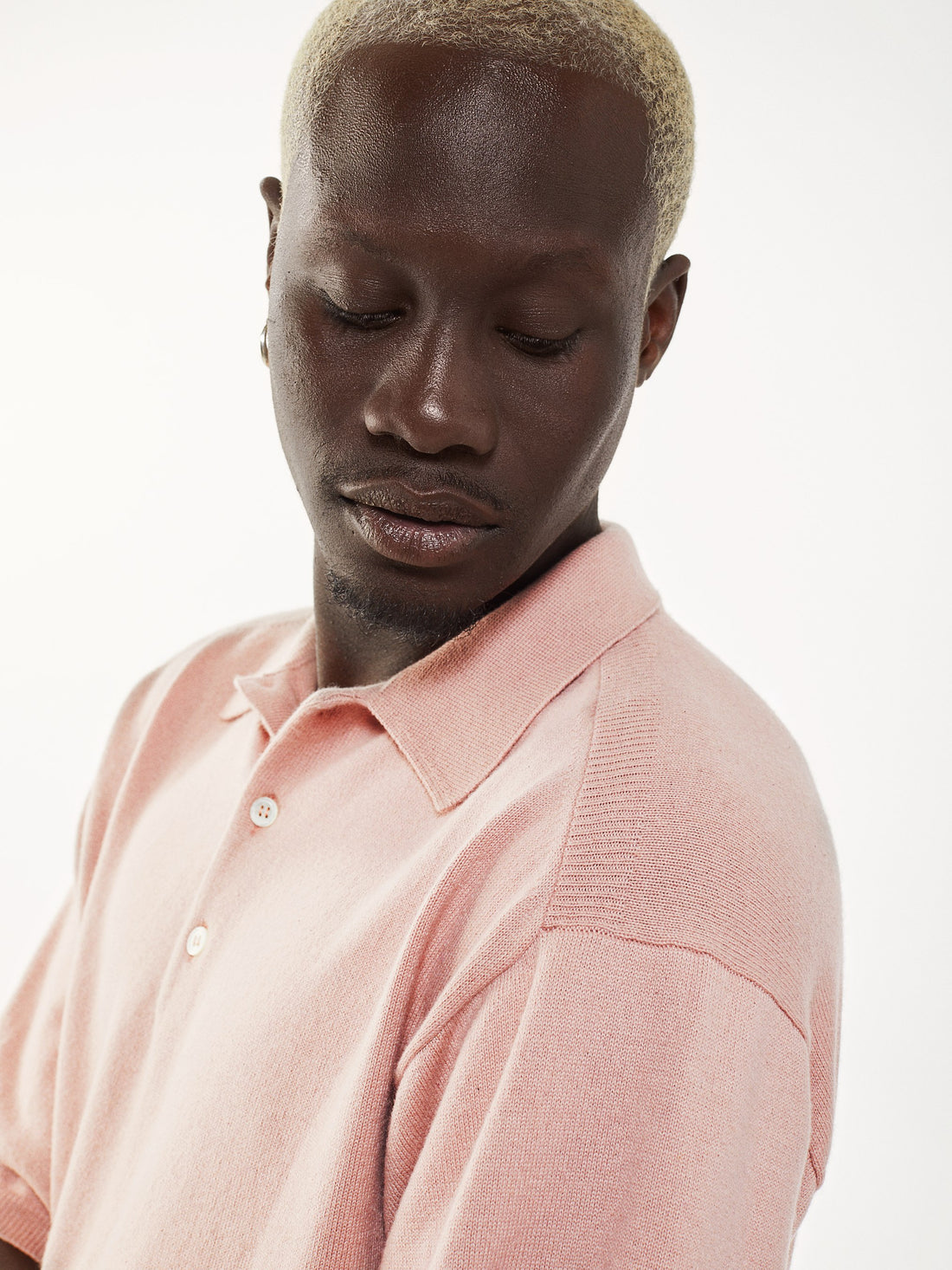 Men’s Pink Recycled Cashmere & Cotton Polo