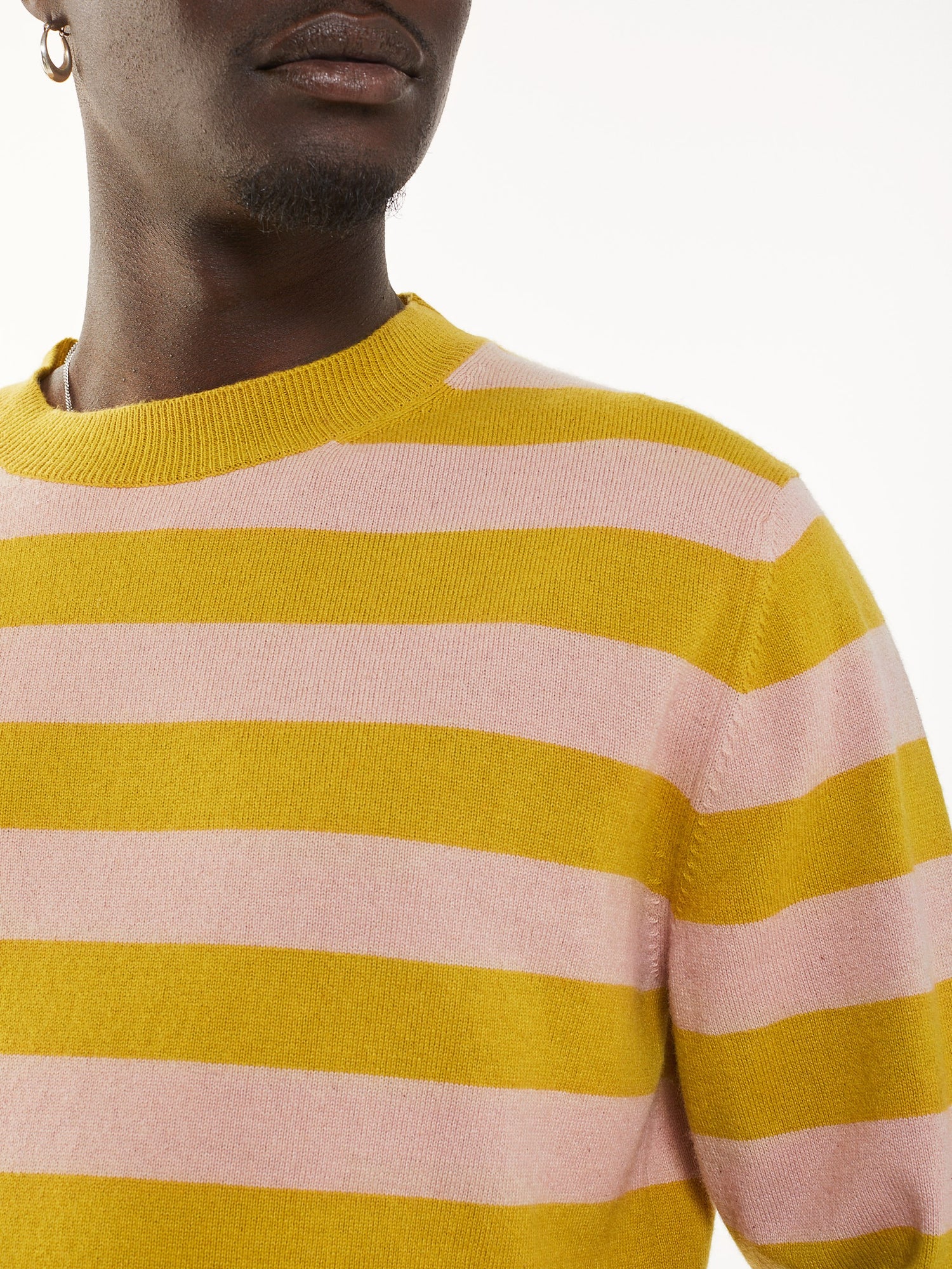 Men’s Pink Recycled Cashmere & Cotton Striped Sweater