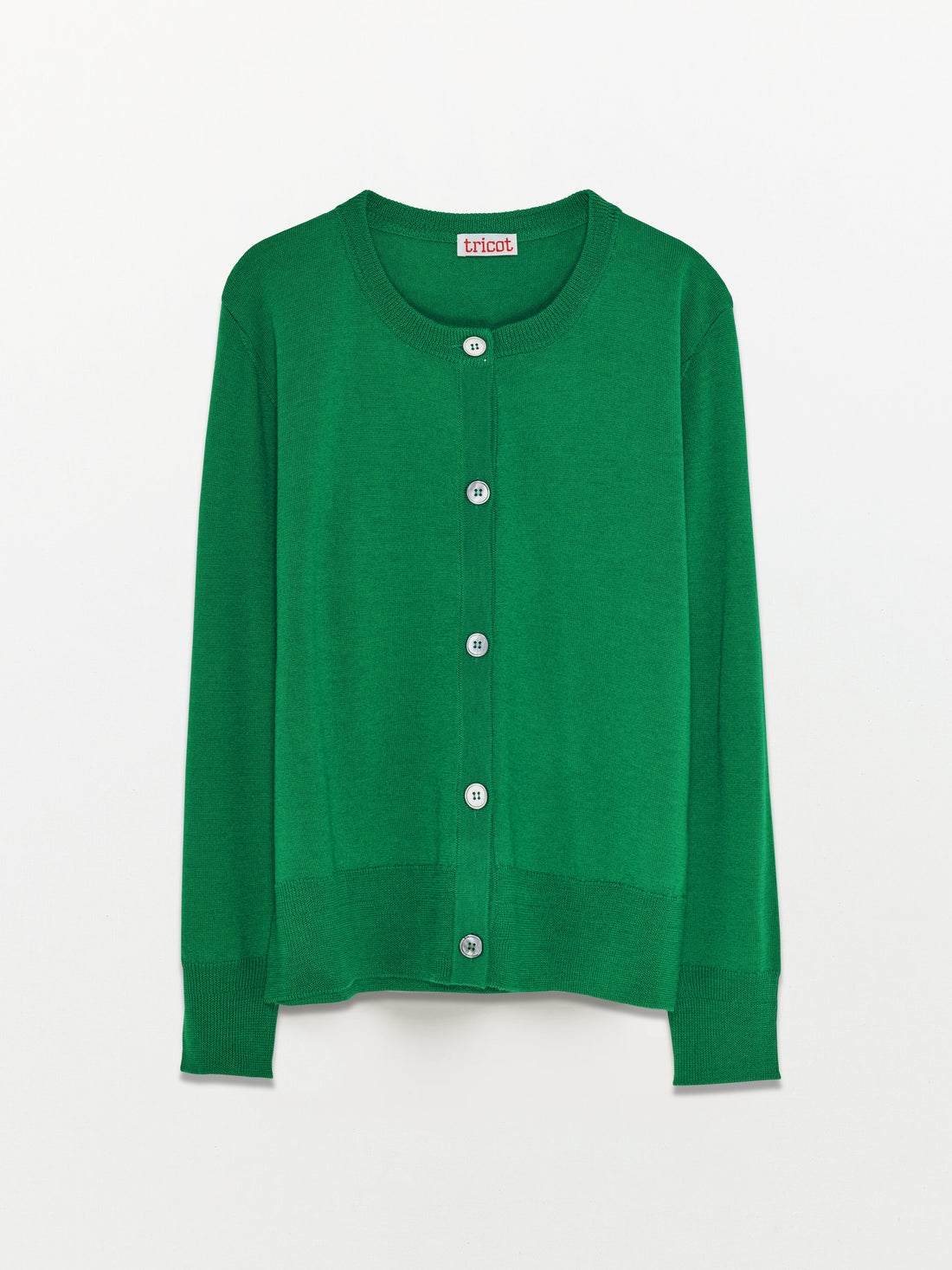 Women’s Green Extrafine Wool Crop Cardigan