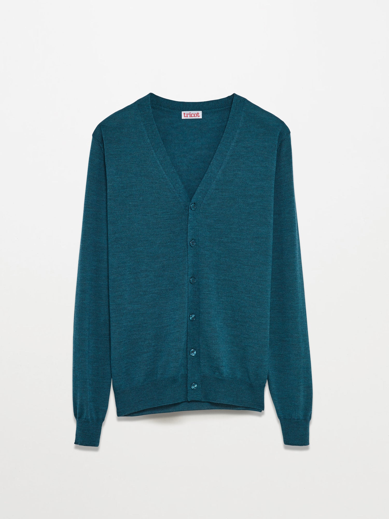 Men’s Green Extrafine Wool Cardigan