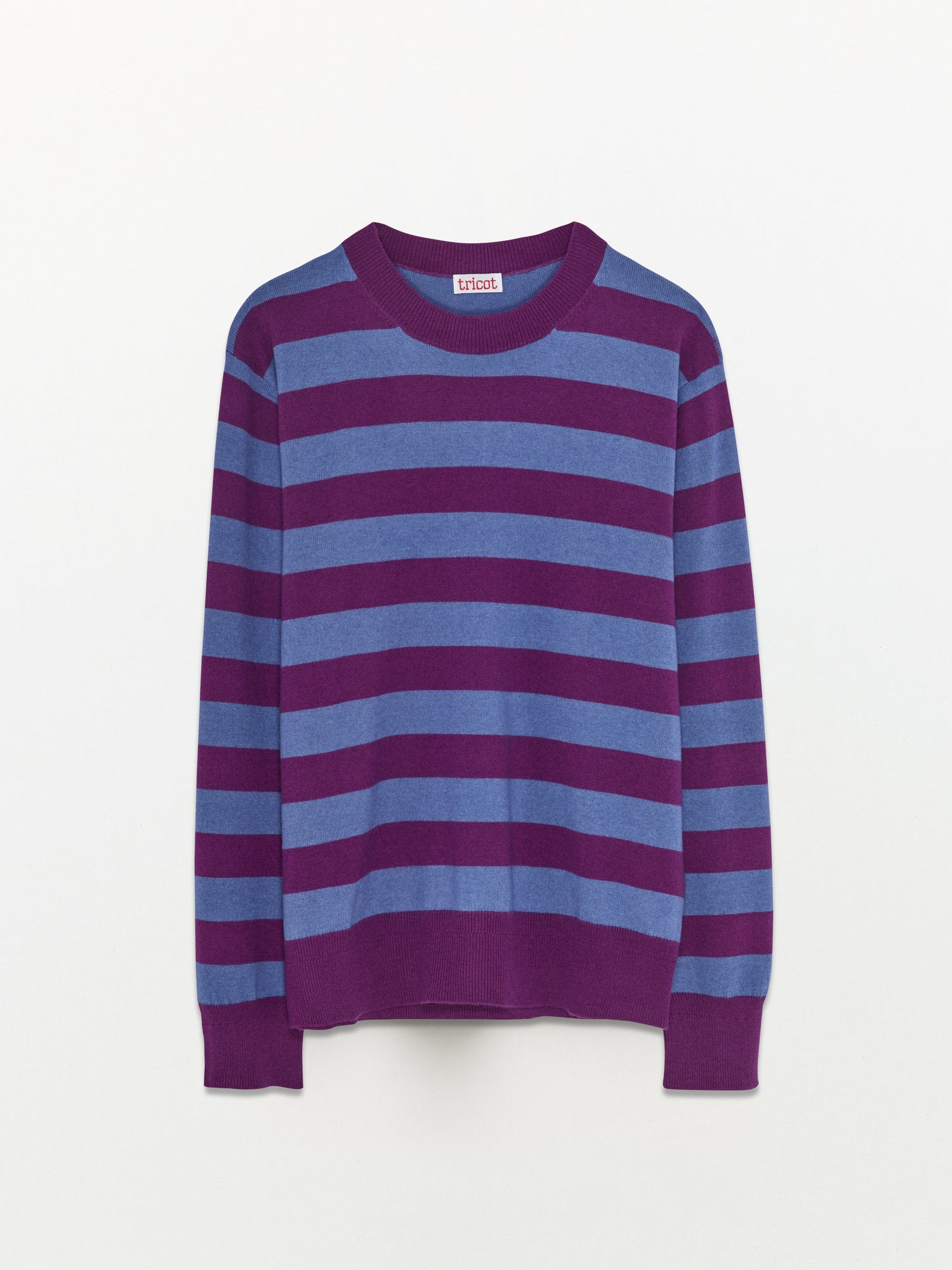 Men’s Magenta Recycled Cashmere & Cotton Striped Sweater