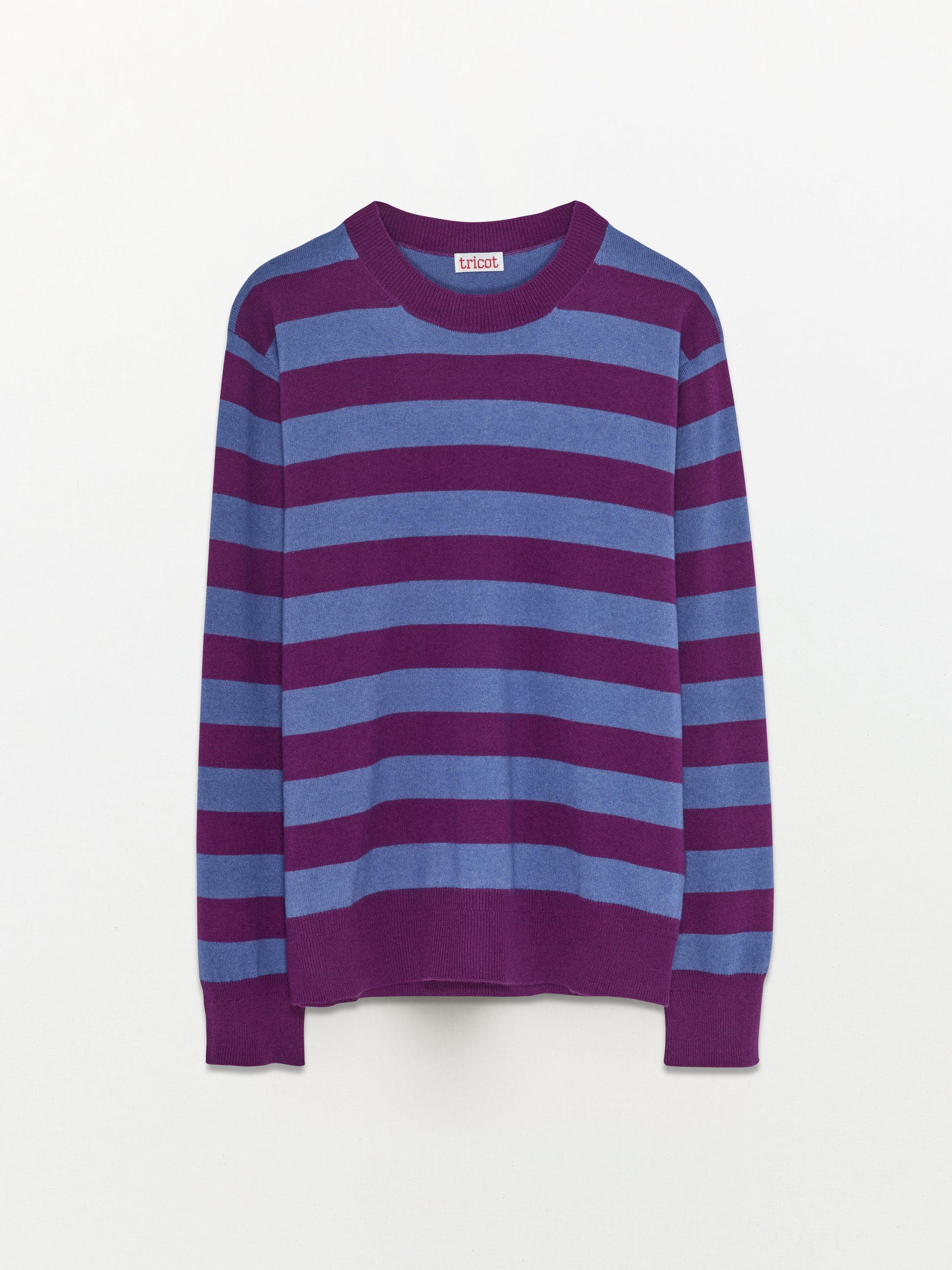 Women’s Magenta Recycled Cashmere & Cotton Striped Sweater