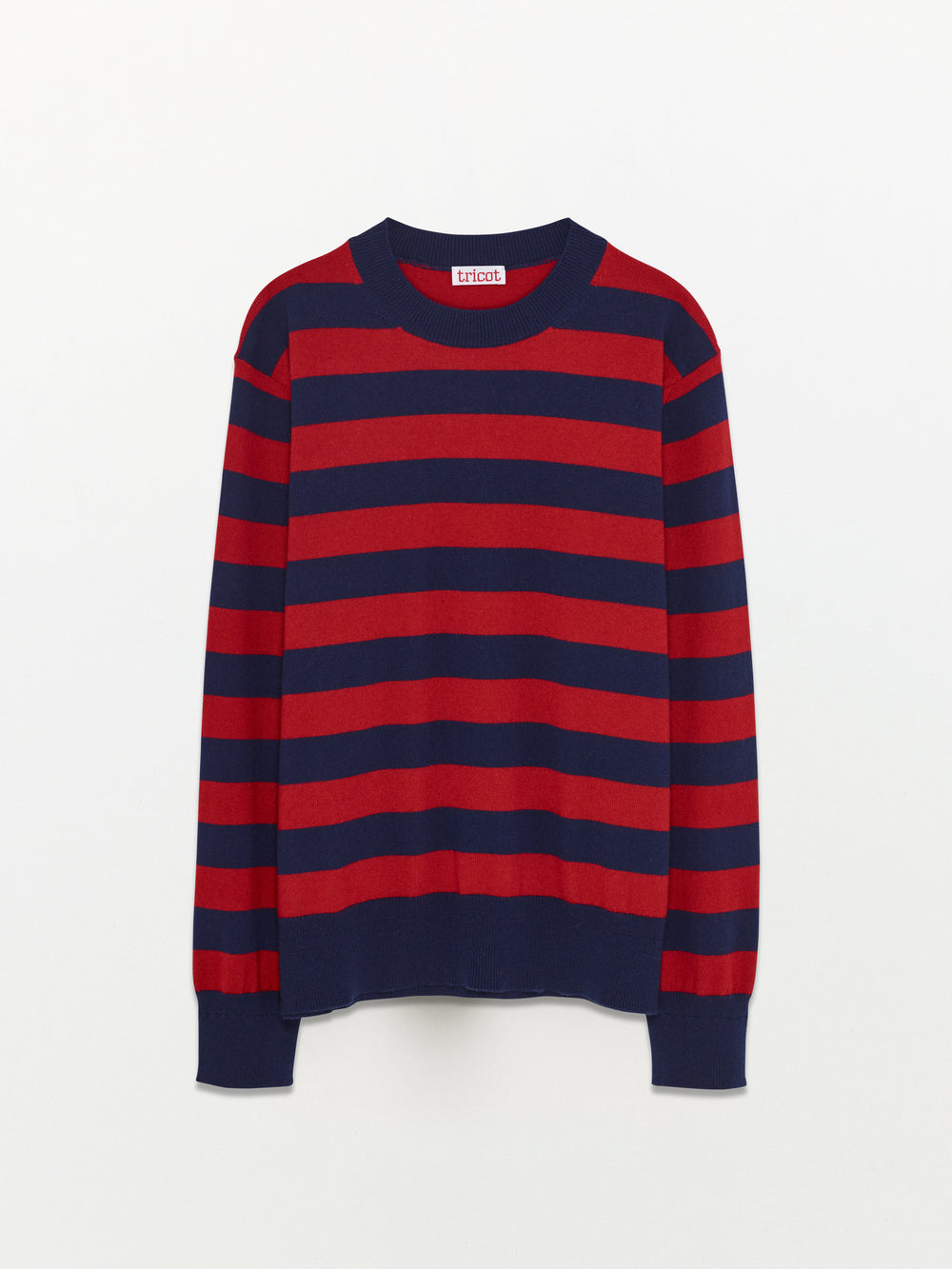 Men’s Navy Recycled Cashmere & Cotton Striped Sweater