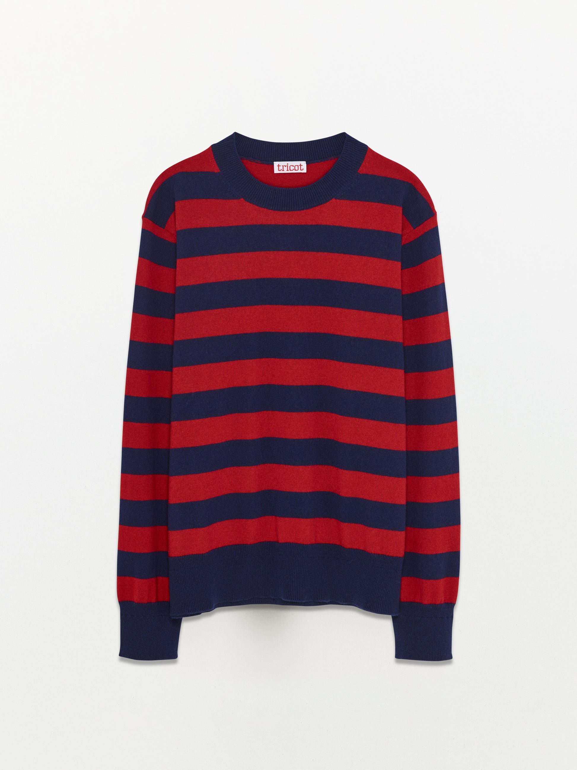 Men’s Navy Recycled Cashmere & Cotton Striped Sweater