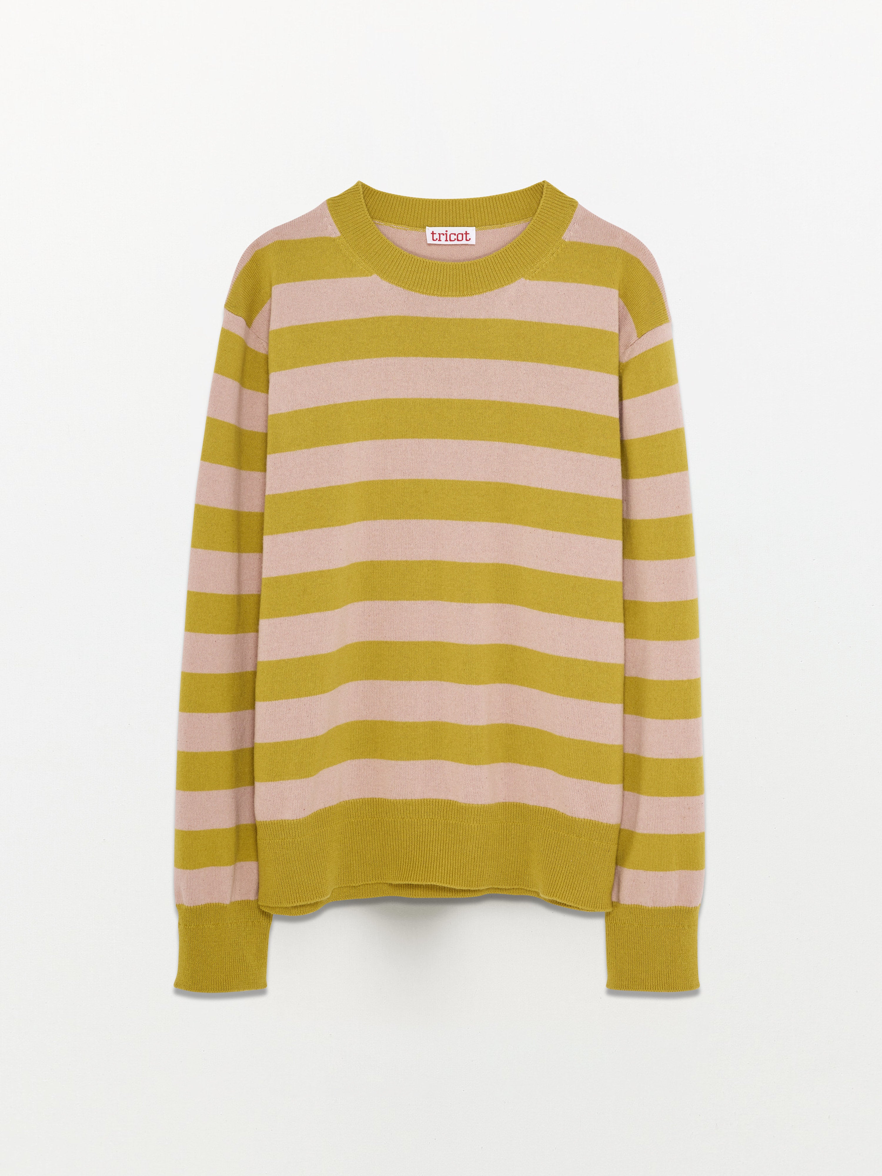 Women’s Pink Recycled Cashmere & Cotton Striped Sweater