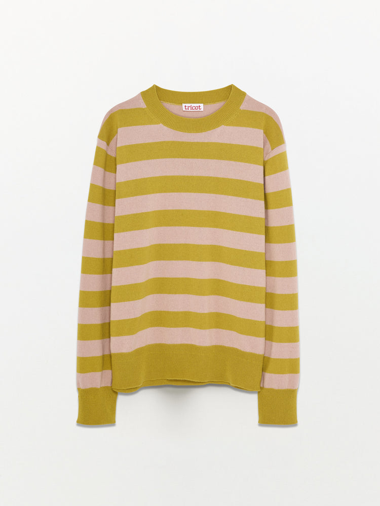 Men’s Pink Recycled Cashmere & Cotton Striped Sweater