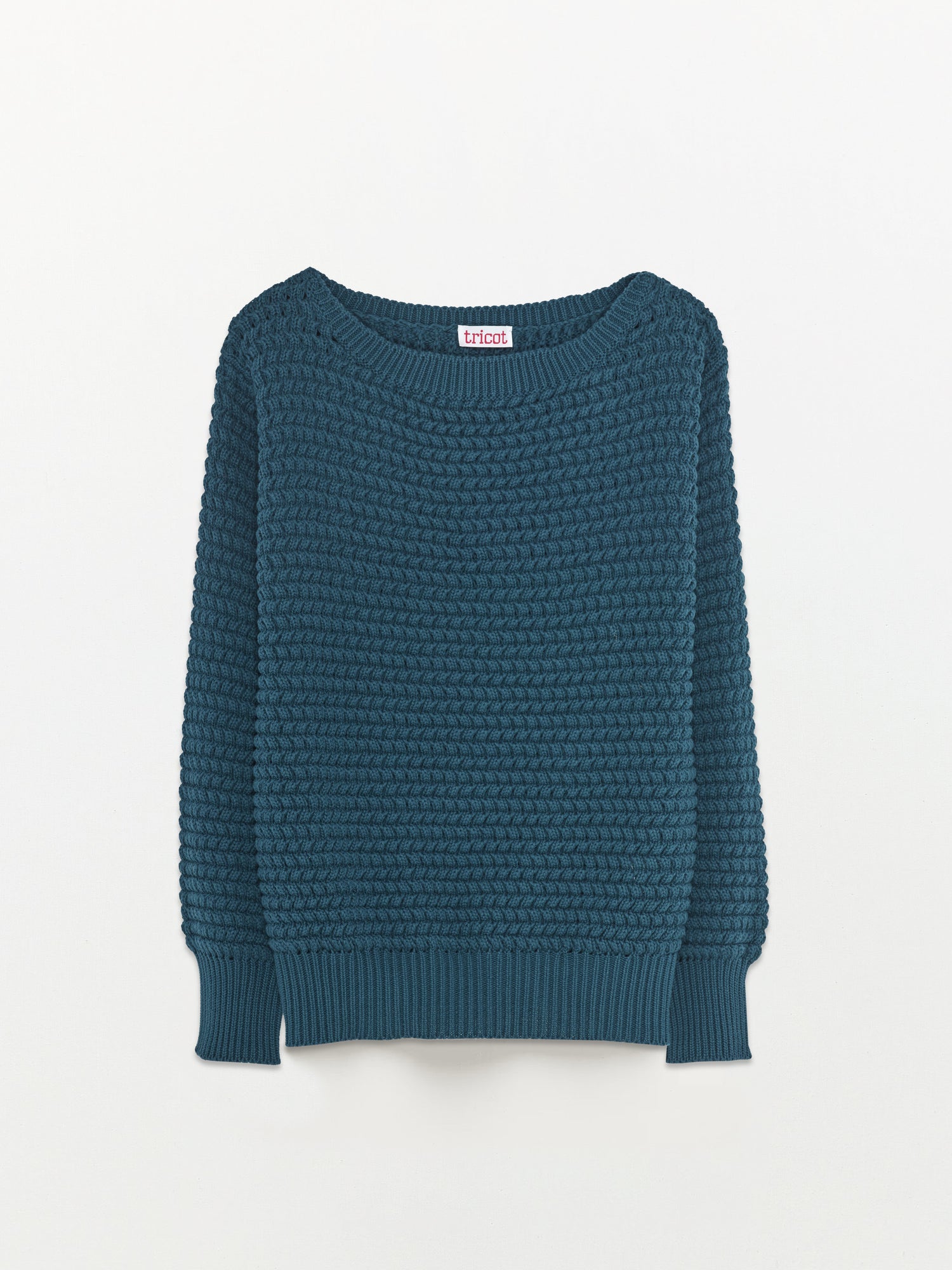 Women’s Blue Organic Cotton Boat Neck Sweater