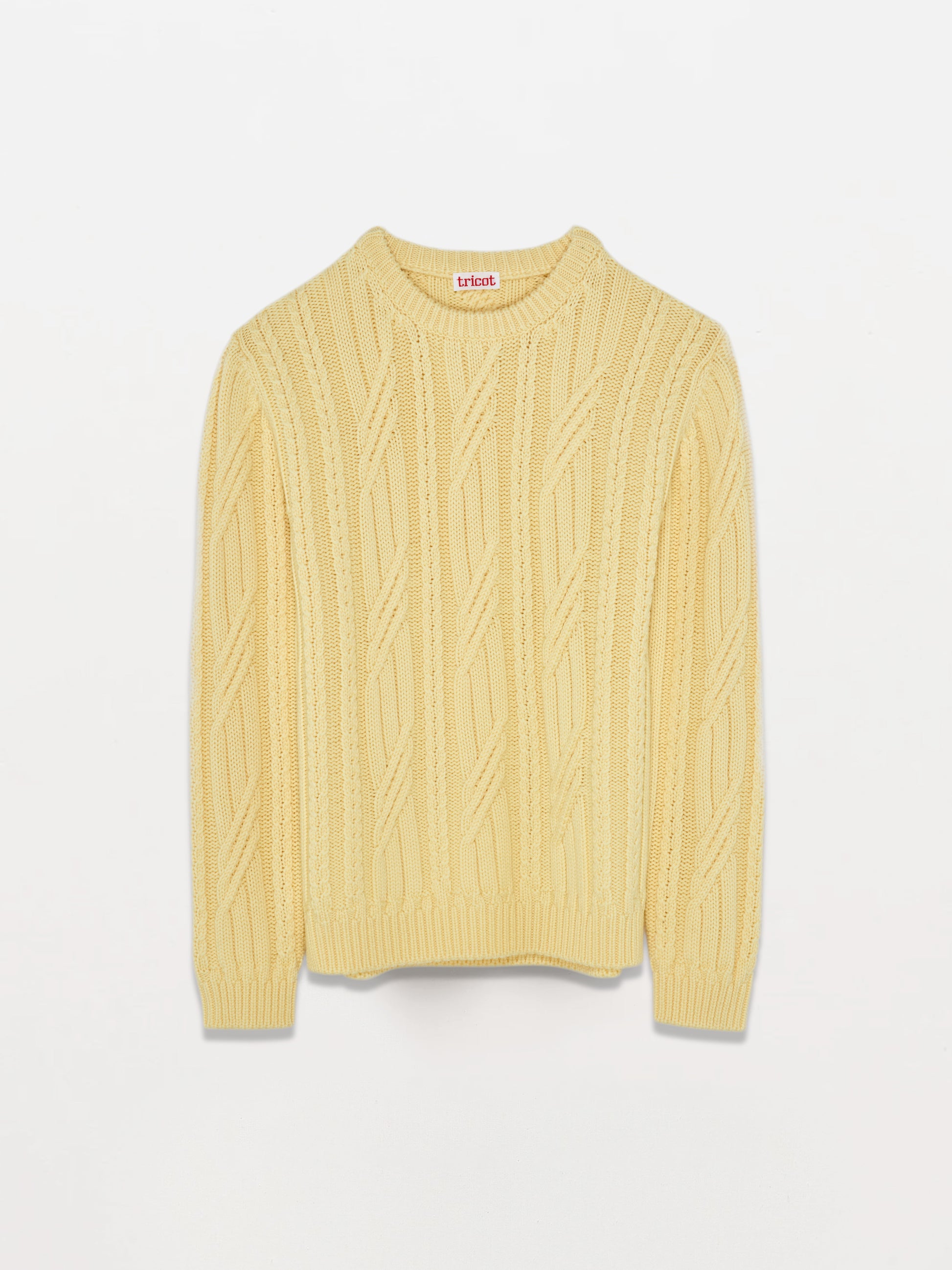 Men’s Yellow Organic Wool Cable Knit