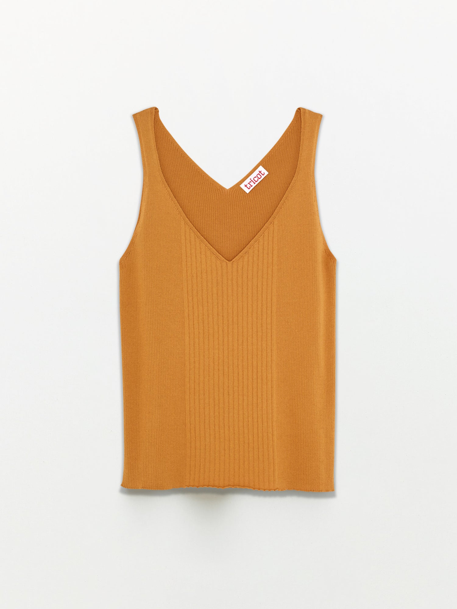 Women’s Ocher Ribbed Organic Cotton Tank Top