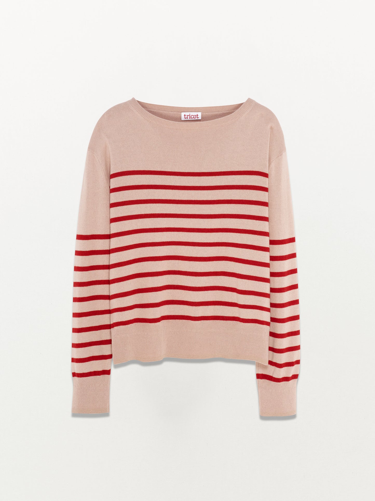 Women’s Pink Recycled Cashmere & Cotton Striped Sailor Sweater