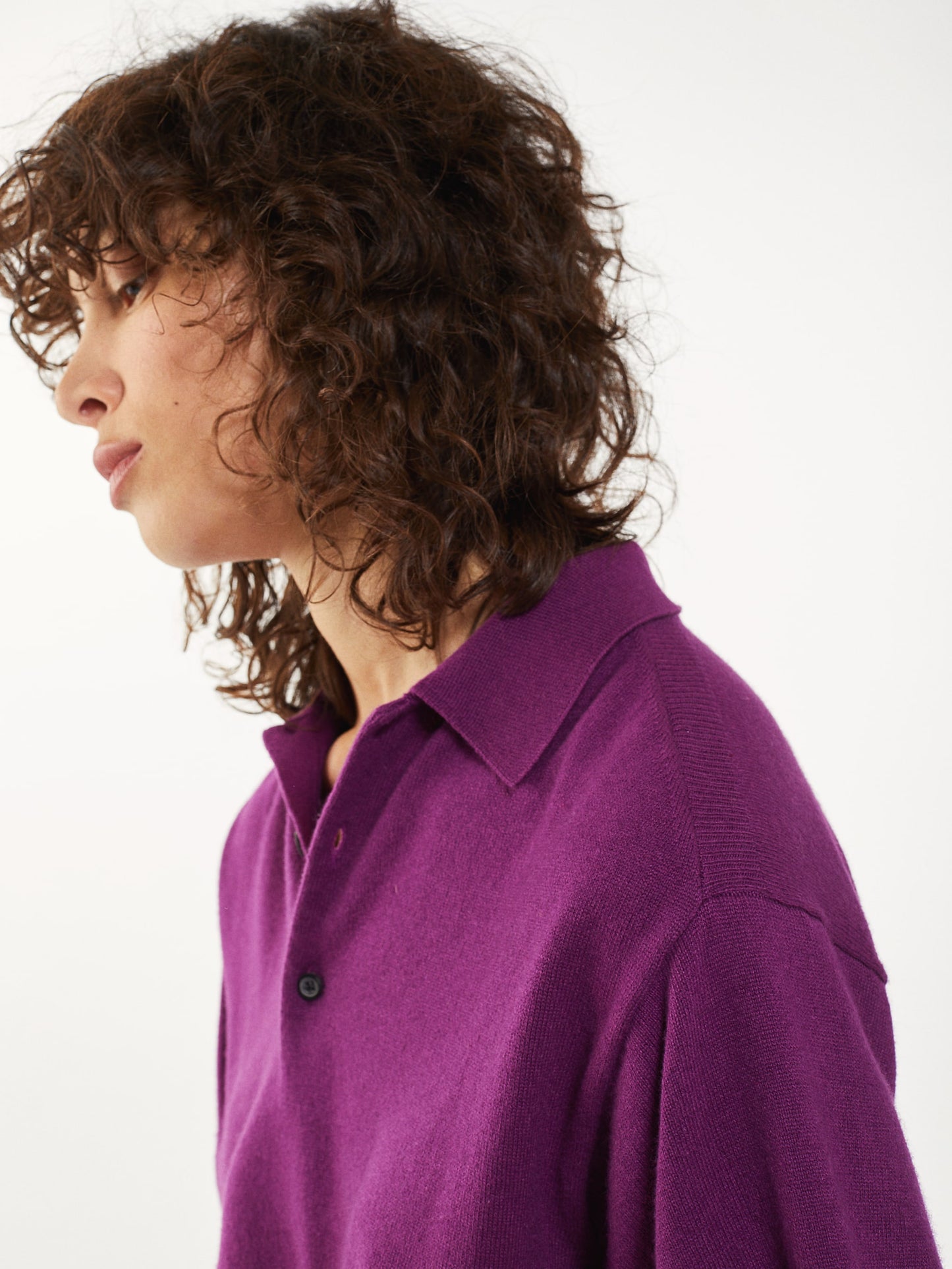 Women’s Magenta Recycled Cashmere & Cotton Polo
