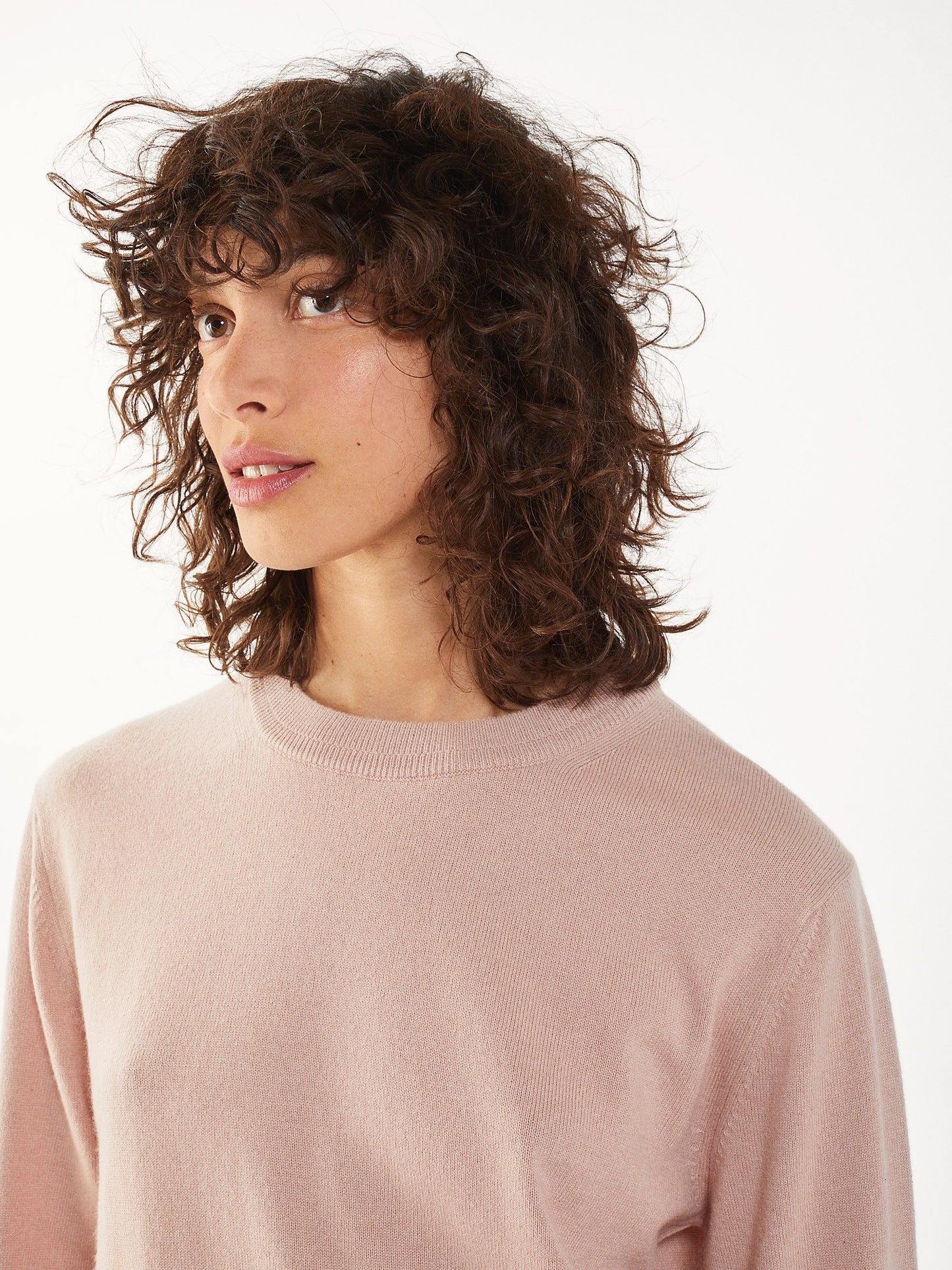 Pull en cachemire recyclé et coton Rose pour femmes