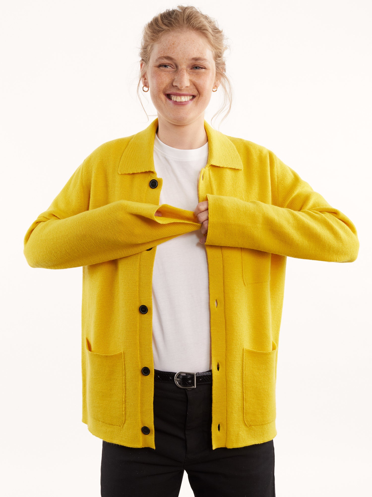 Veste worker laine bio Jaune pour femmes