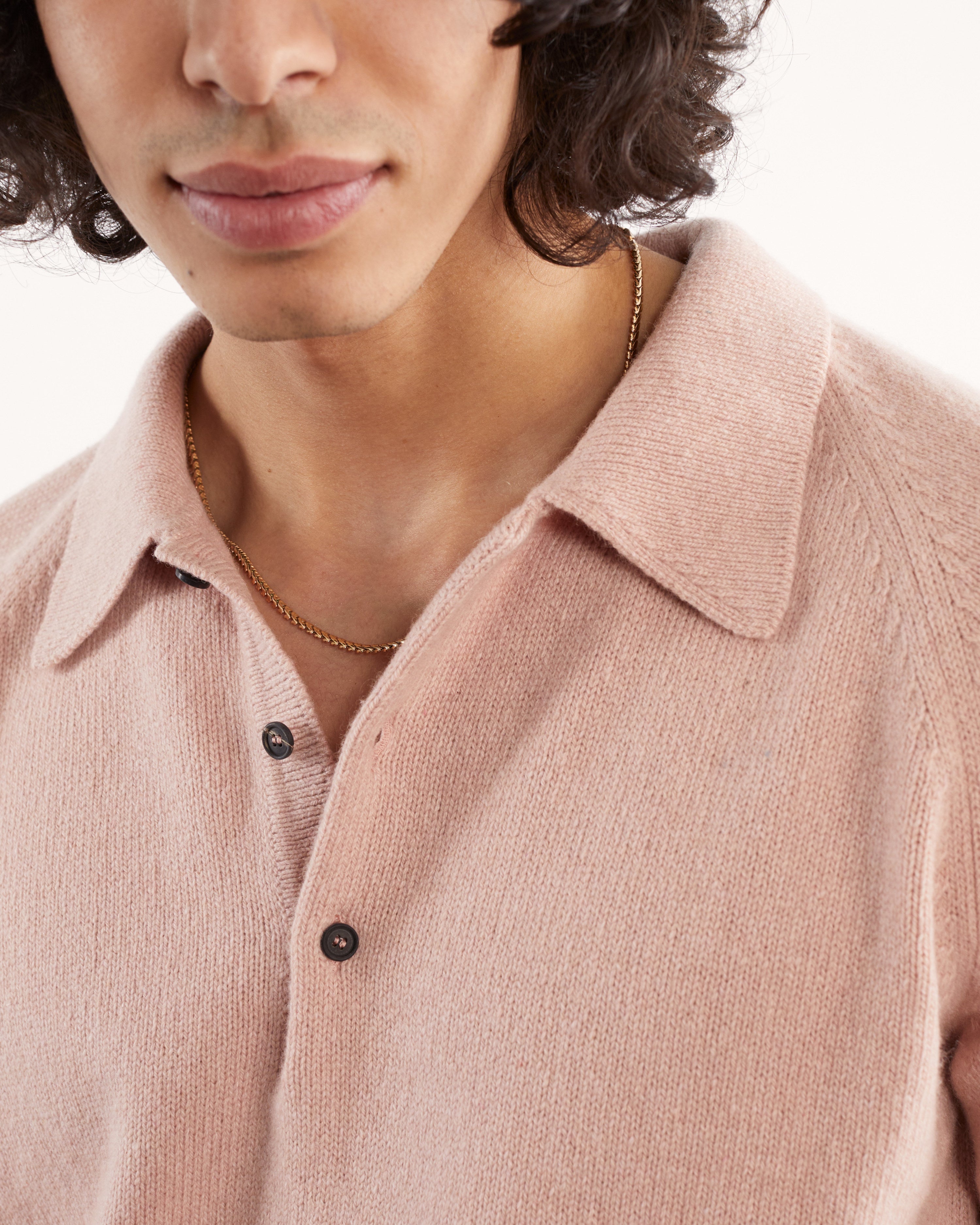 Men’s Pink Recycled Cashmere Polo