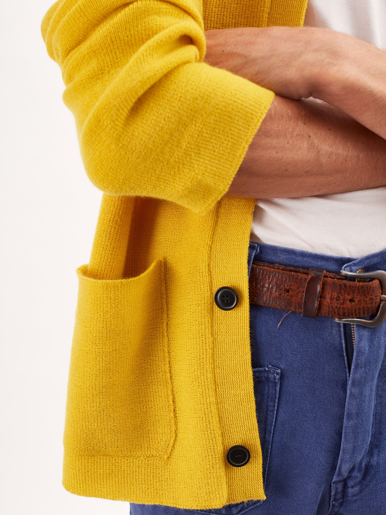 Men’s Yellow Organic Wool Worker Jacket