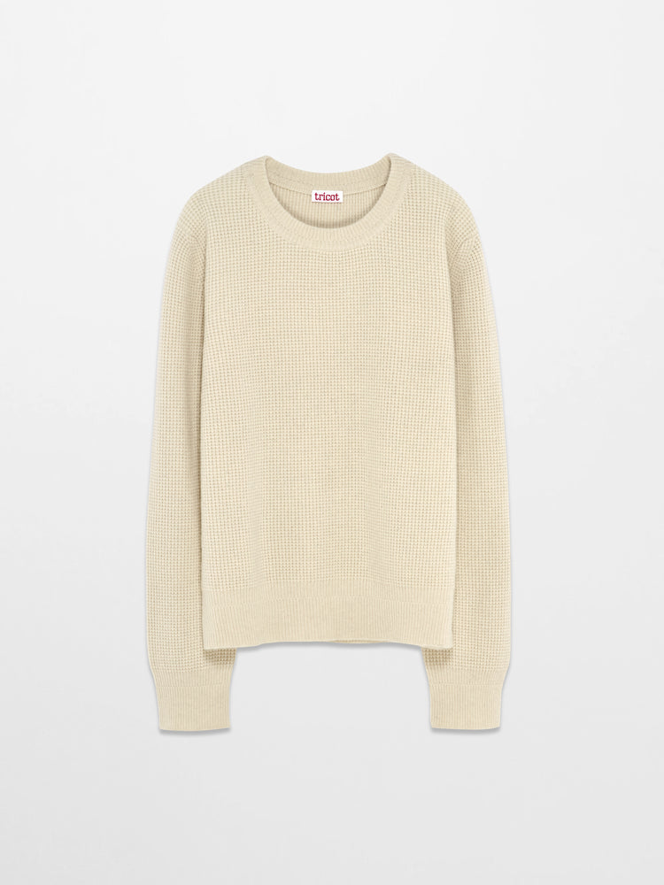 Men’s Off White Recycled Cashmere & Wool Crewneck
